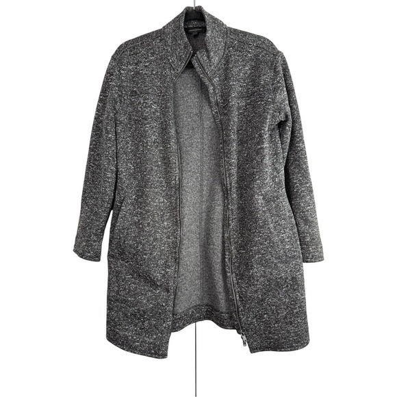 Banana Republic Tops - Banana Republic Charcoal‎ Gray Zip Duster Jacket Cardigan Coat Womens Small